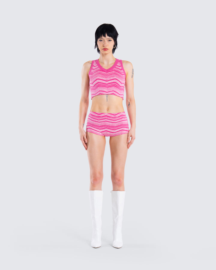 Women's pink matching set close-up detail – FINESSE