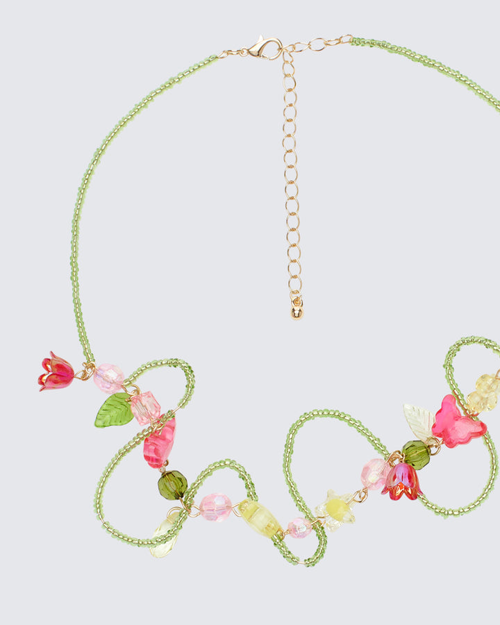 Jameela Multi Floral Beaded Choker