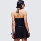 Women's black corset top close-up detail – FINESSE