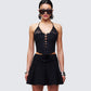 Women's black corset top front view – FINESSE