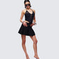 Women's black corset top alternate angle – FINESSE