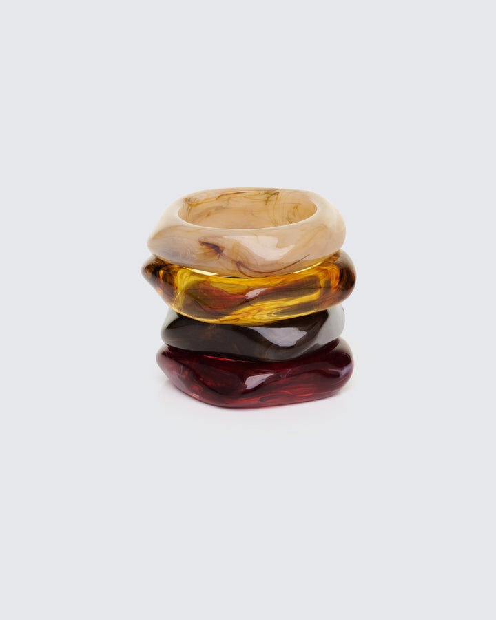 Karma Brown Acrylic Stack Bracelet Set