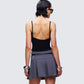 Keykie Black Rib U Neck Crop Cami Top