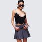 Keykie Black Rib U Neck Crop Cami Top