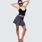 Keykie Black Rib U Neck Crop Cami Top