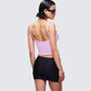 Women's pink top close-up detail – FINESSE
