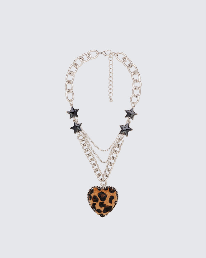 Koia Silver Leopard Heart Necklace product front