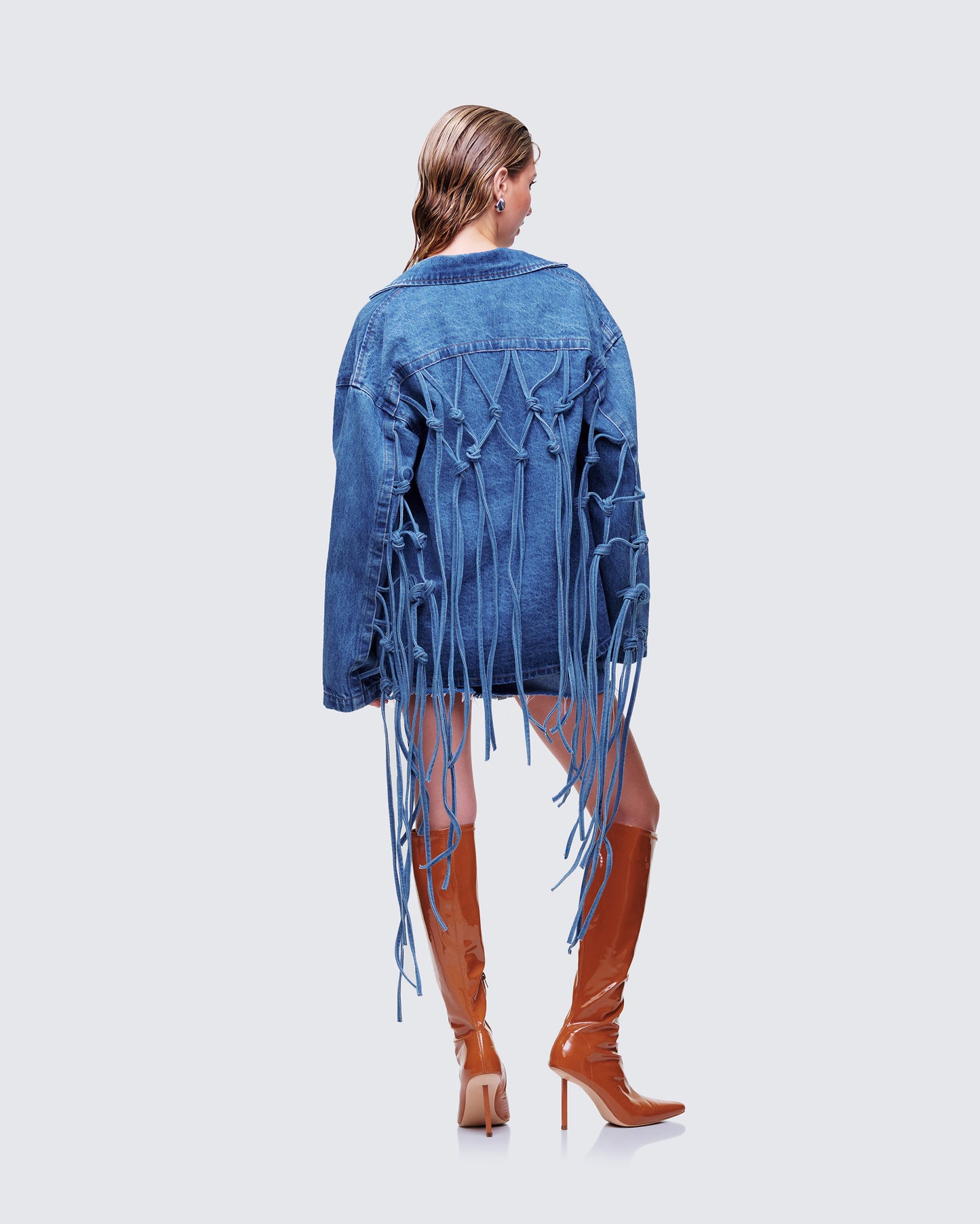 Kumi Blue Denim Macrame Jacket
