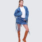 Kumi Blue Denim Macrame Jacket