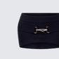 Layla Black Knit Trim Belt Mini Skirt
