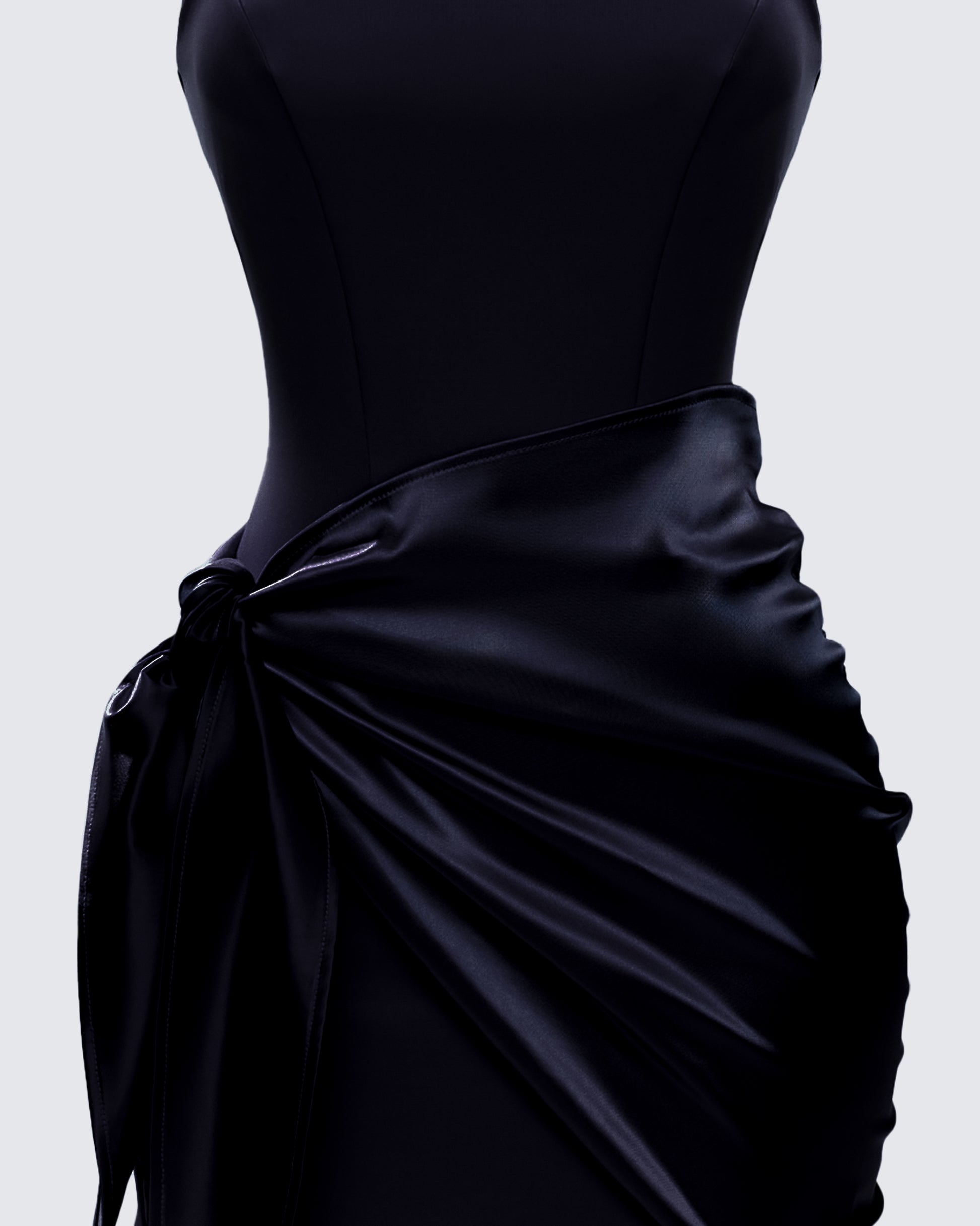 Women's black mini dress alternate angle – FINESSE