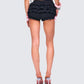 Women's black cotton shorts alternate angle – FINESSE