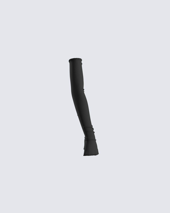 Meera Black Jersey Gloves