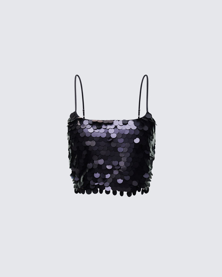 Mondana black Sequin Cami Top product front