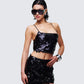 Mondana Black Sequin Cami Top