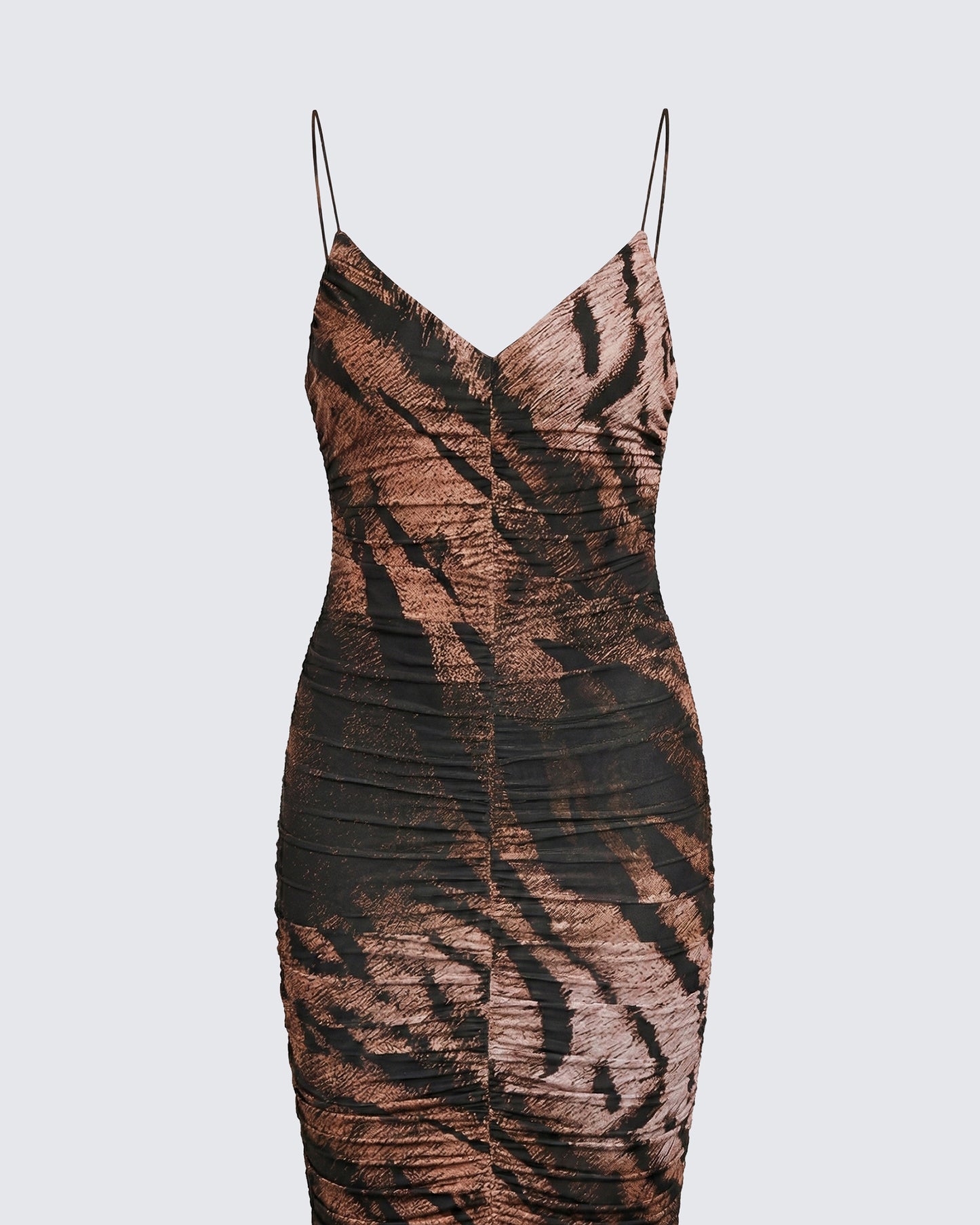 Nix Brown Printed Midi Dress