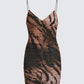 Nix Brown Printed Midi Dress