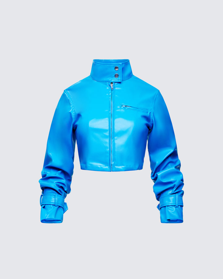 Women's blue matching set alternate angle – FINESSE