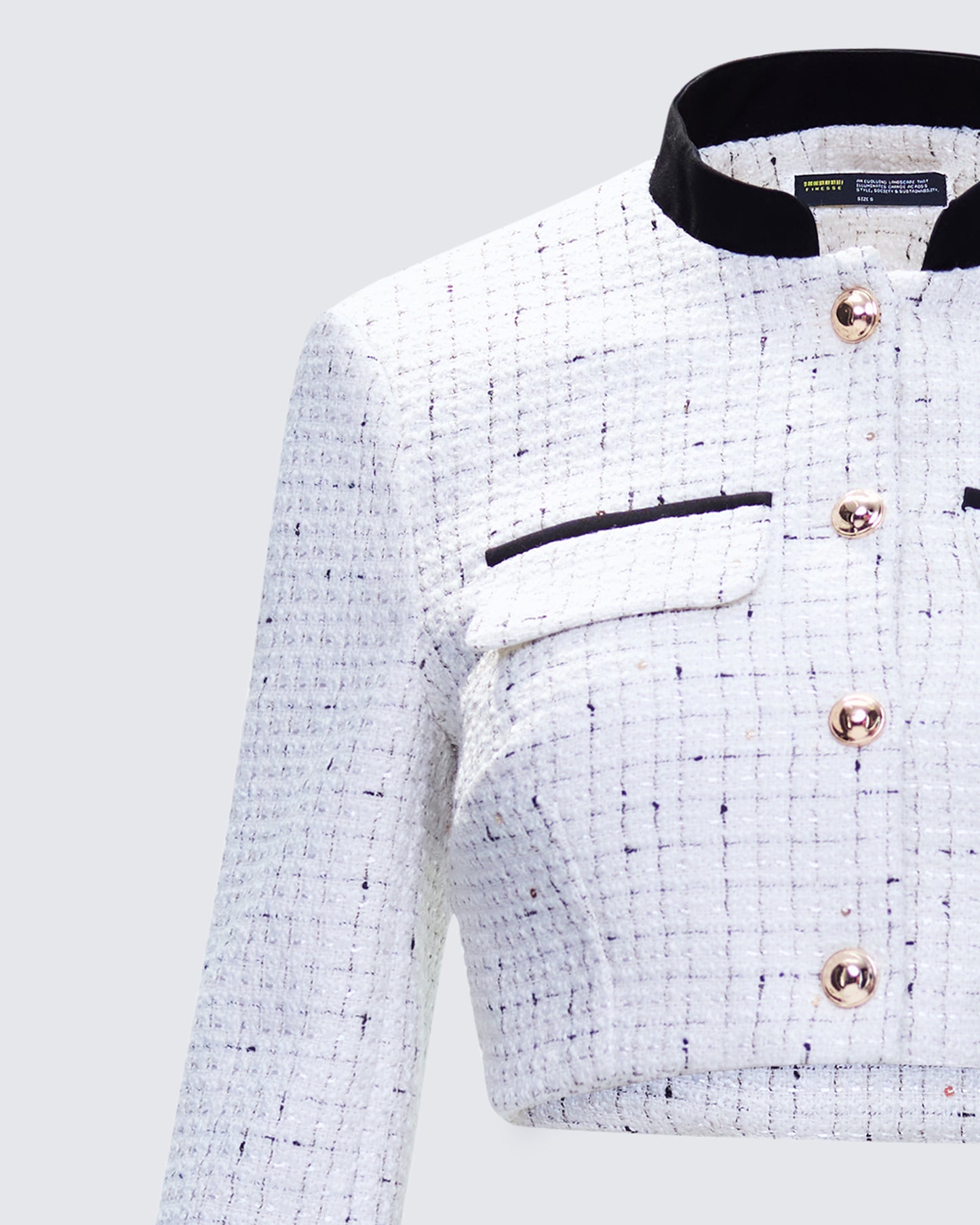 Women's ivory jacket alternate angle – FINESSE