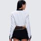 Women's ivory jacket close-up detail – FINESSE