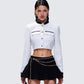 Women's ivory jacket front view – FINESSE