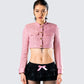 Women's pink jacket close-up detail – FINESSE