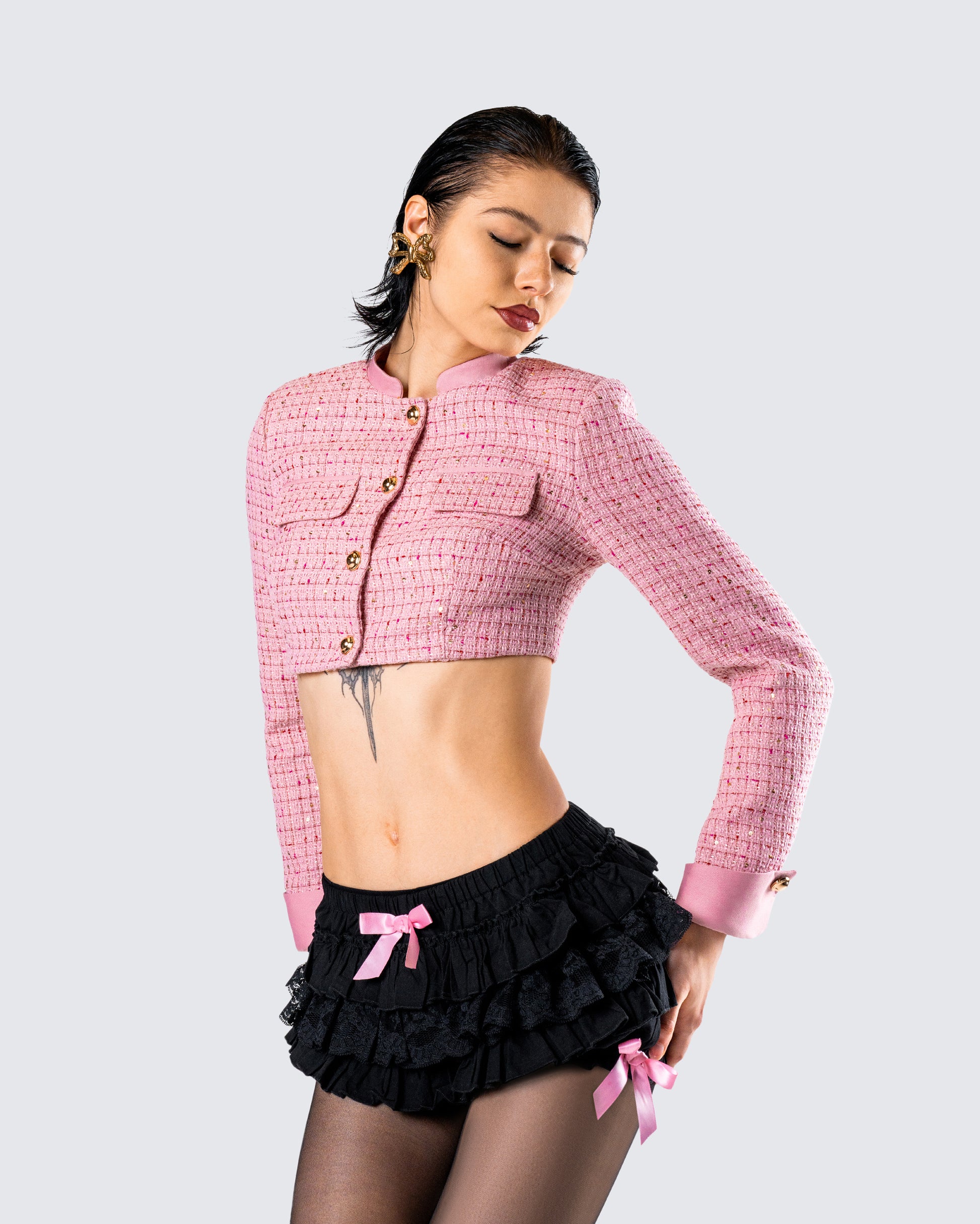 Women's pink jacket alternate angle – FINESSE