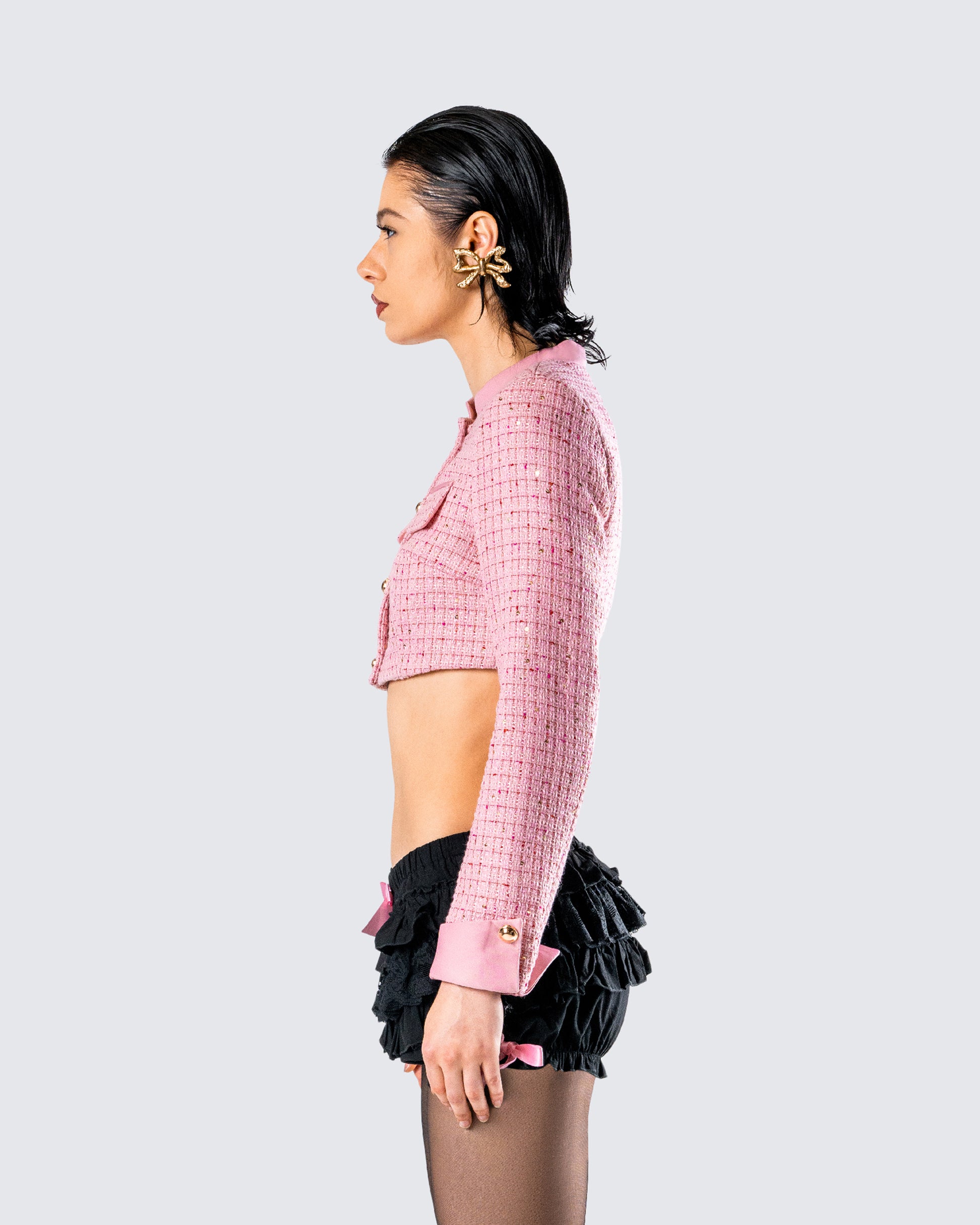 Women's pink jacket alternate angle – FINESSE