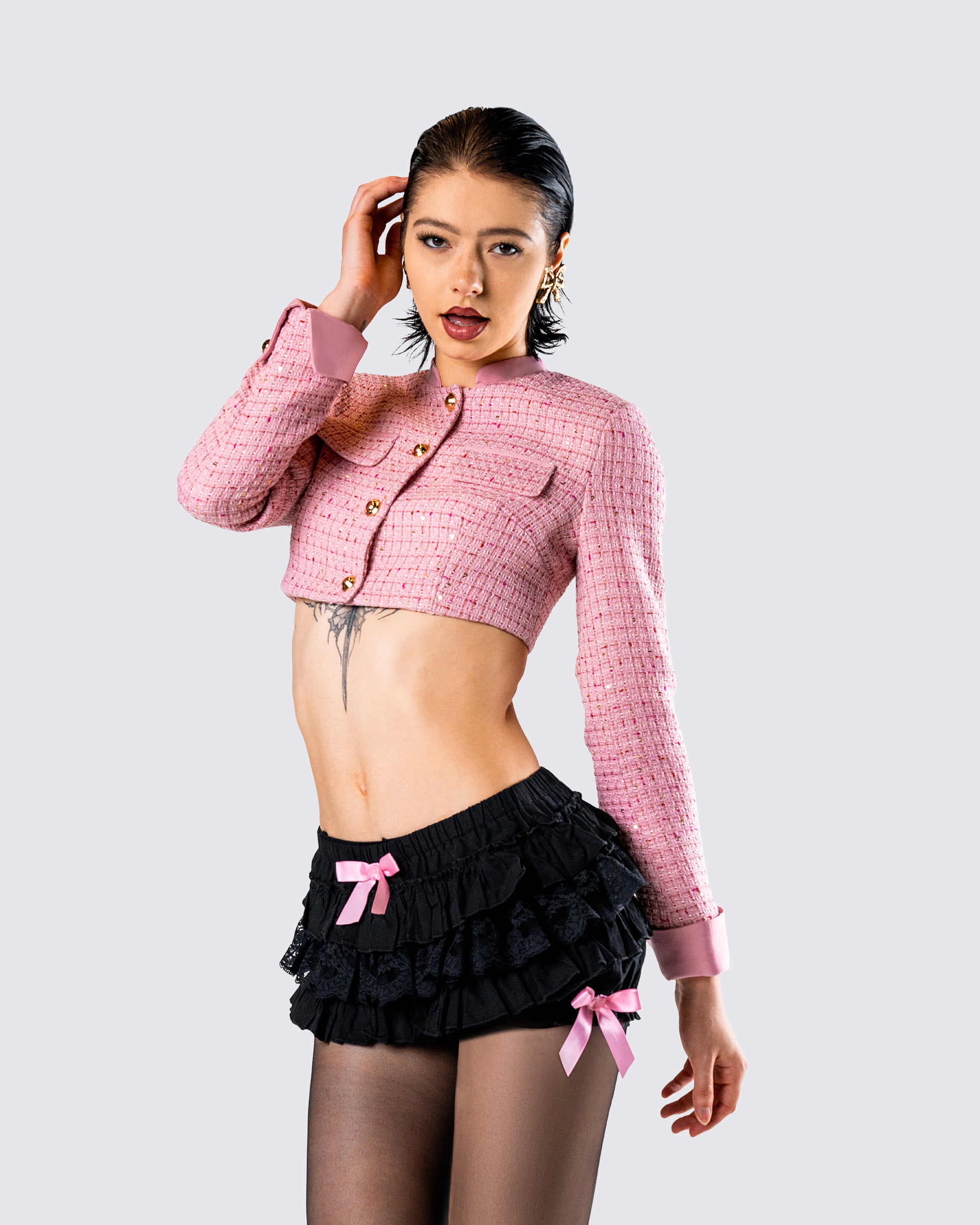 Women's cotton matching set alternate angle – FINESSE