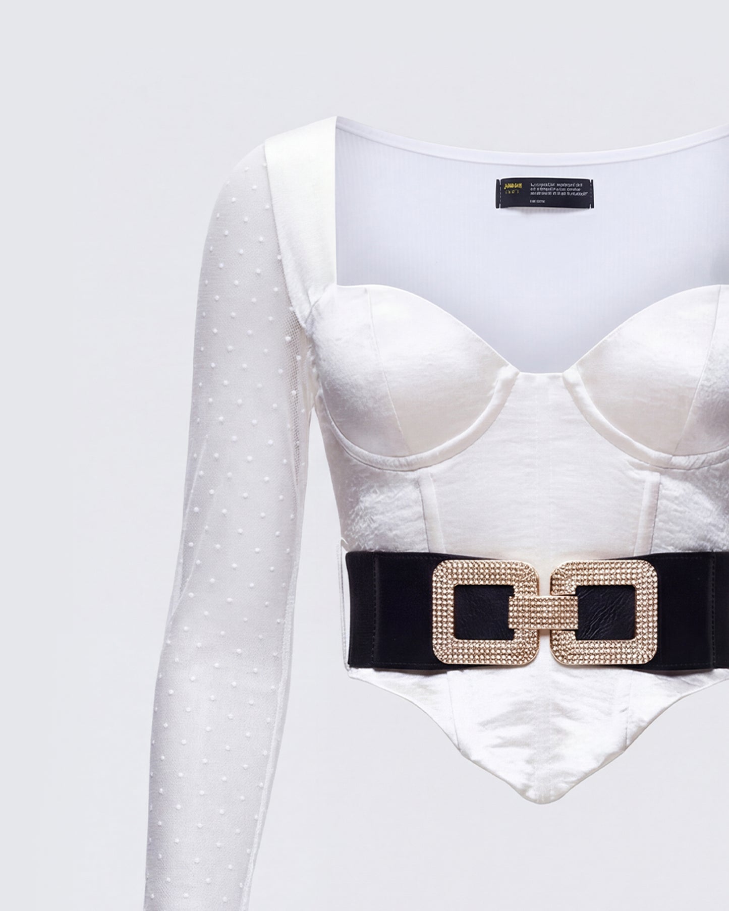 Rae Ivory Fur Cuff Corset Top