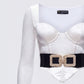 Rae Ivory Fur Cuff Corset Top