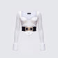 Rae Ivory Fur Cuff Corset Top