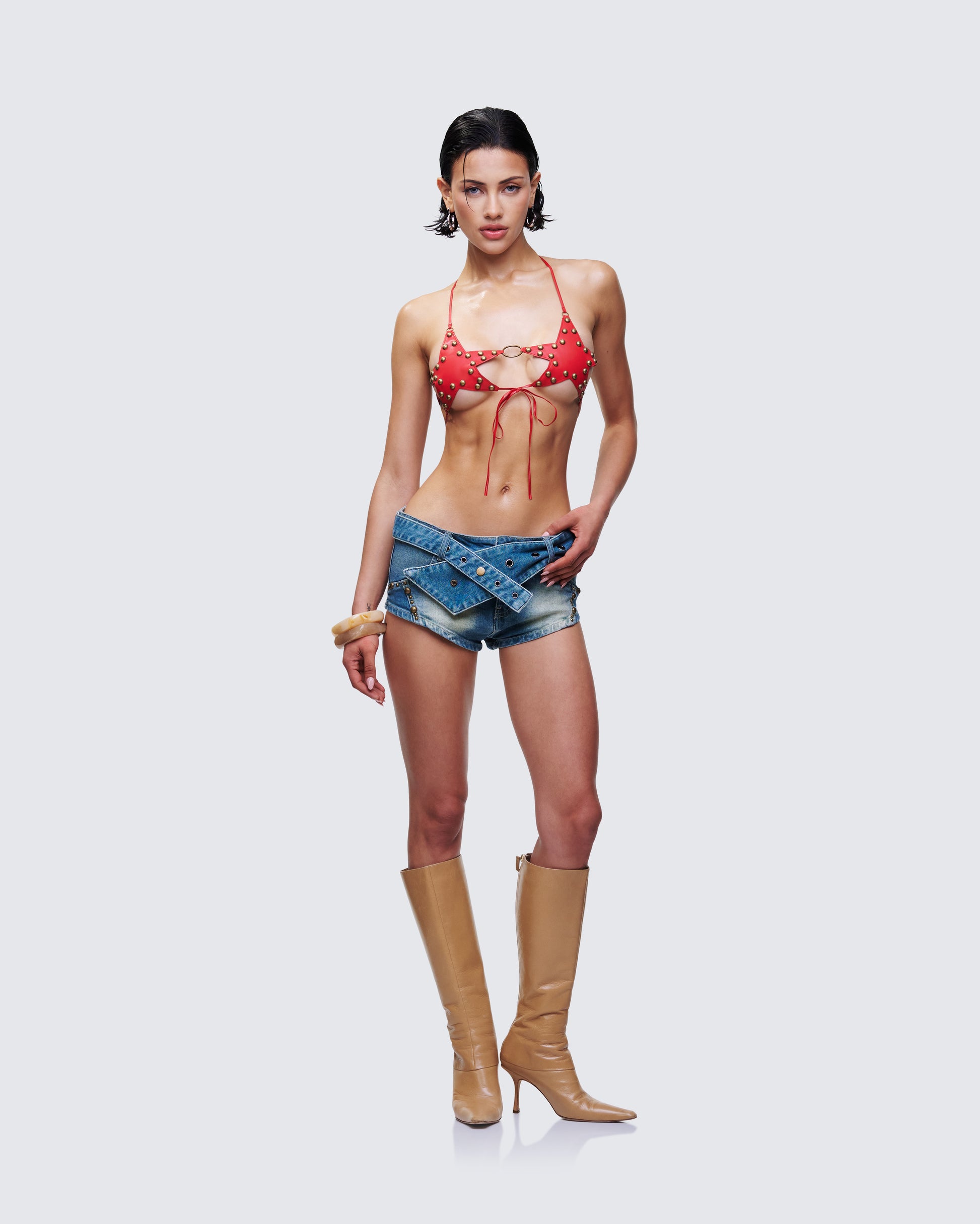 Women's cotton matching set styled on model – FINESSE