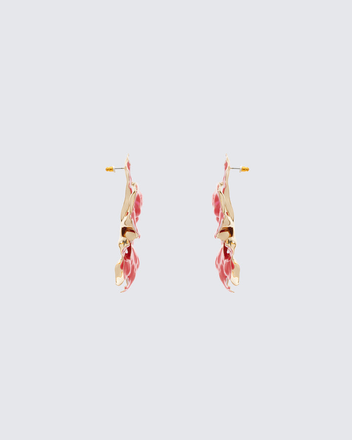 Sabira Red Orchid Earrings