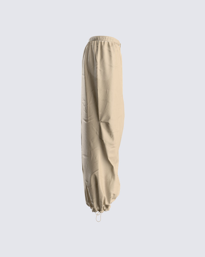 Fallschirmhose Finley Taupe