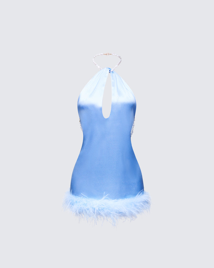 Women's blue mini dress – FINESSE