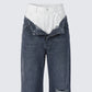 Saxony Grey Double Layer Baggy Jeans
