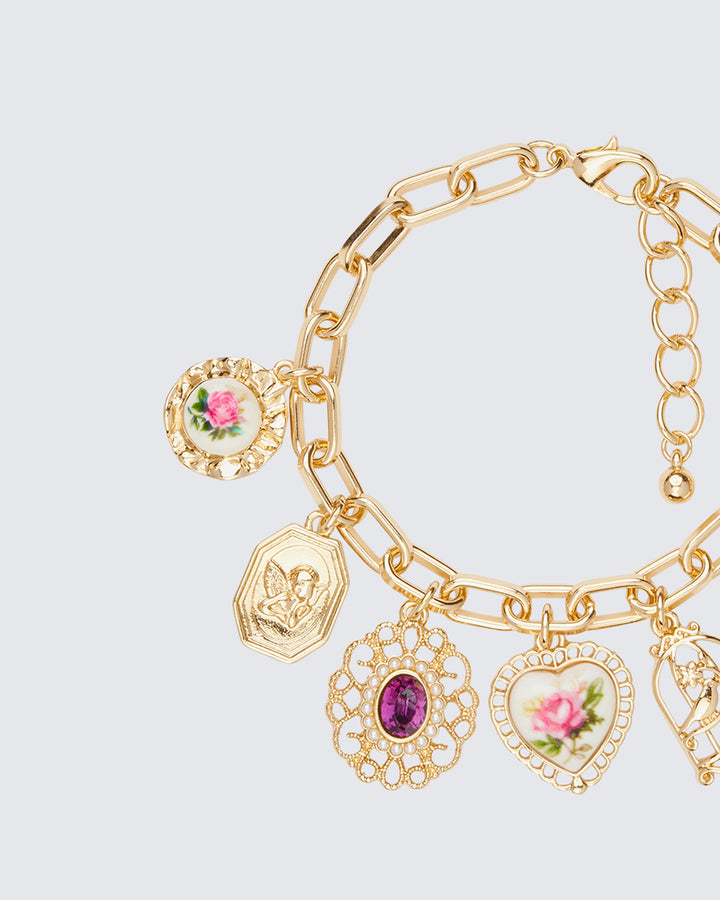 Sevyn Gold Multi Charm Bracelet