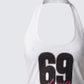Shiloh White Graphic Halter Tank