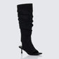 Women's black boots front view – FINESSE