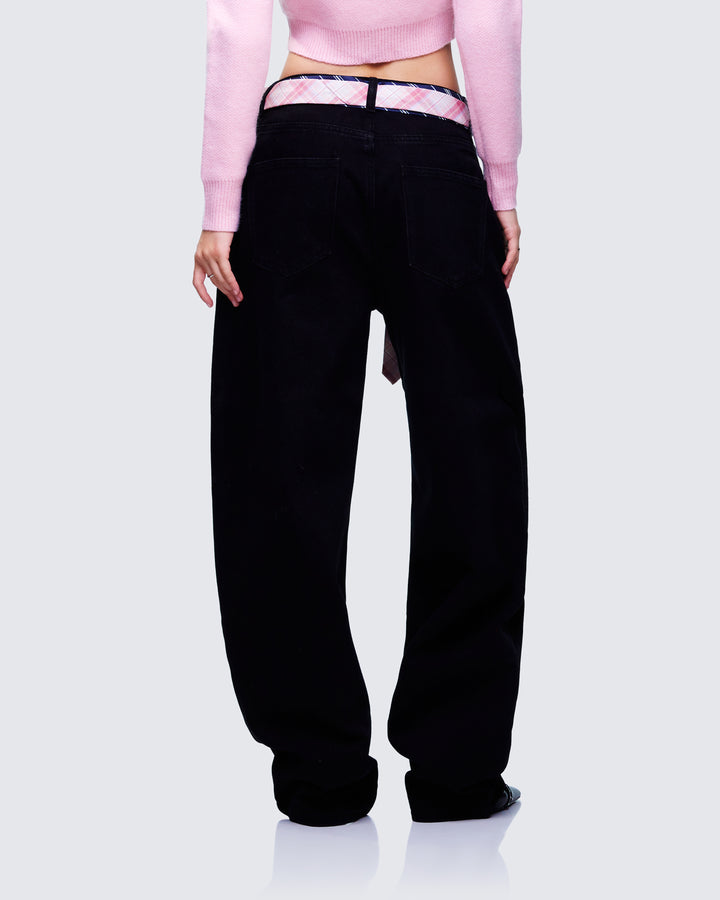 Women's black cotton bottoms close-up detail – FINESSE