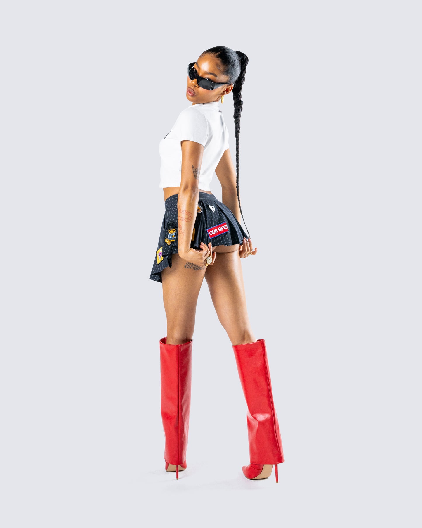 Women's mini skirt alternate angle – FINESSE