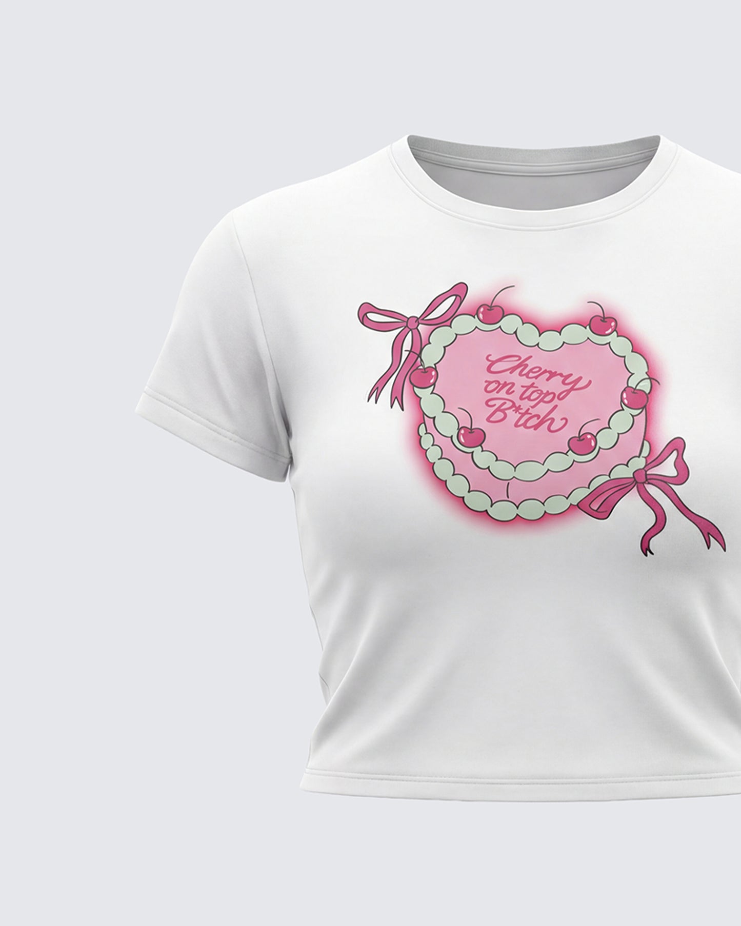Terry White Graphic Baby Tee