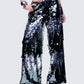 Women's silver pants styled on model – FINESSE