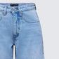 Women's blue cotton shorts alternate angle – FINESSE