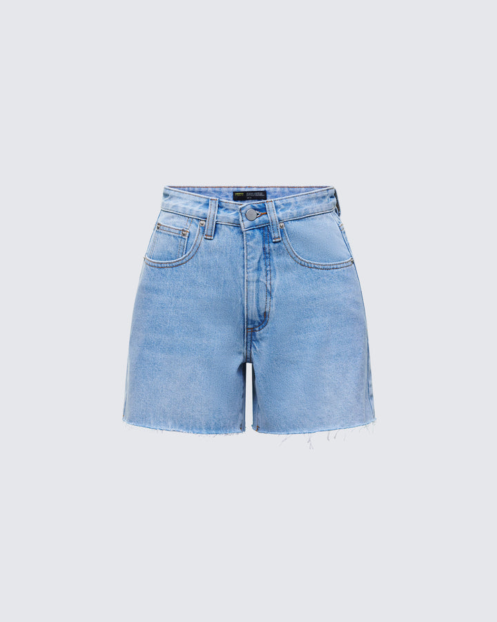 Women's blue cotton shorts – FINESSE