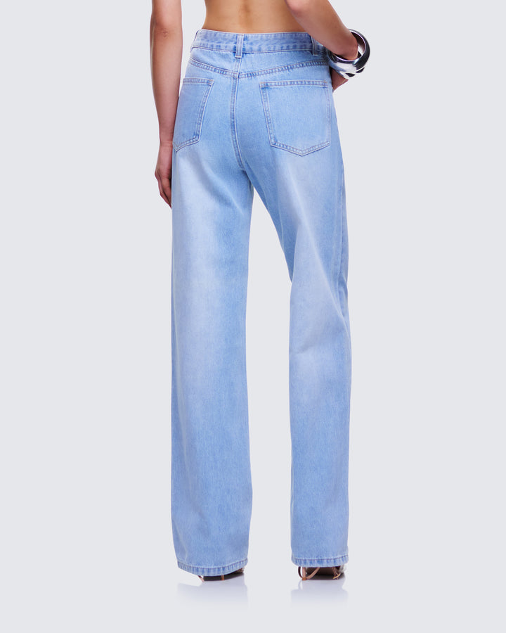 Women's blue cotton bottoms close-up detail – FINESSE