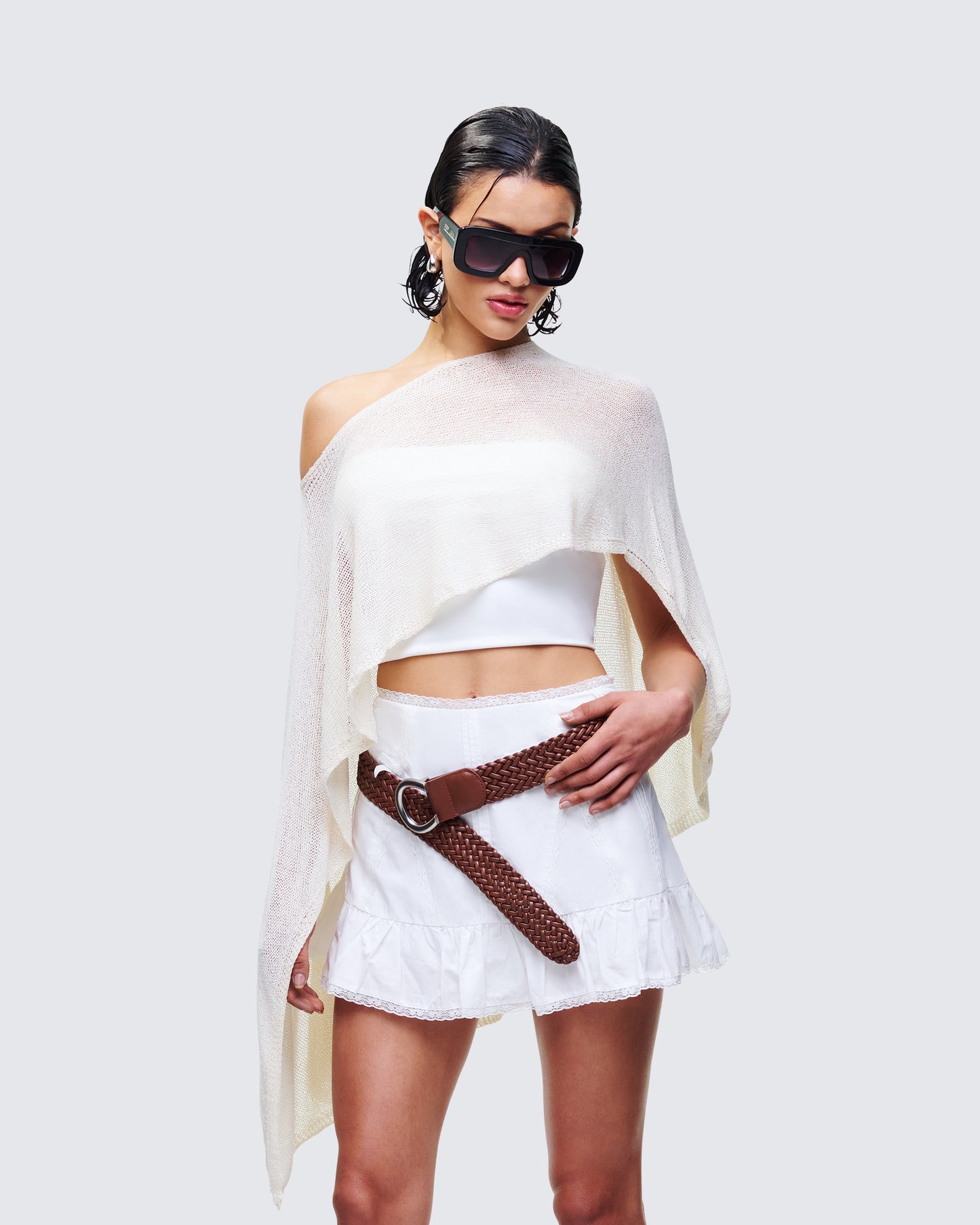 Women's ivory tops styled on model – FINESSE