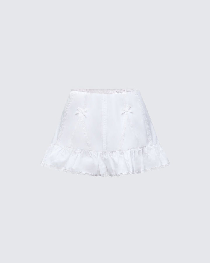 Women's ivory cotton mini skirt – FINESSE