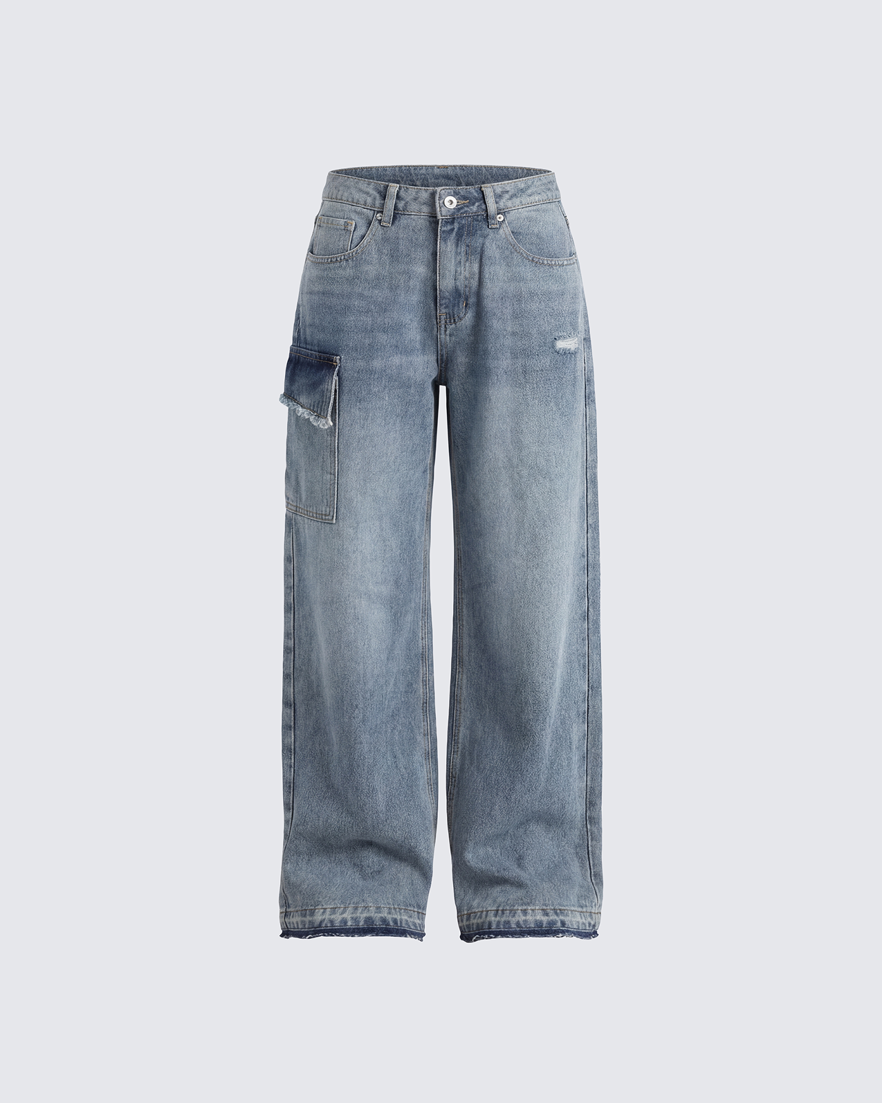 Stems Blue Cargo Boyfriend Low Waist Jean